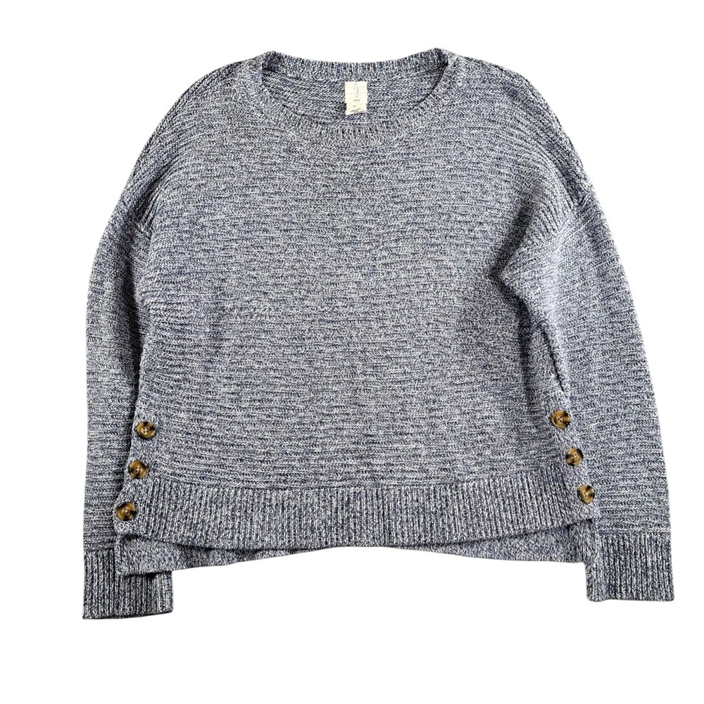 Joie Women’s Blue Long‎ Sleeve Sweater with Button Detail Size Large